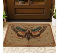 Paillasson vintage marron terreux, pour utilisation intérieure et extérieure, décoration bohème, antidérapant, piège la saleté, facile à nettoyer, 73,6 x 43,2 cm