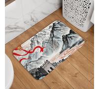 Paillasson « Welcome » - 40,6 x 61 cm - Antidérapant - Absorbant - Doux - Lavable - Motif Love One's Country and The River - Pour décoration élégante de cuisine, chambre à coucher, salle de bain