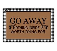 Paillasson Welcome Funny Nothing Inside is Worth Dying Paillassons Lavable en Machine Paillassons Interieur Absorbant Tapis De Porte pour Exterieur Jardin Cour 40X60 CM