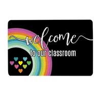 Paillasson « Welcome To Our Classroom Back To School » - Idée cadeau de bienvenue - Tapis antidérapant amusant pour salle de bain, cuisine, porche, entrée - 40 x 60 cm