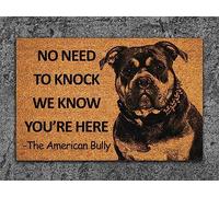 Paillassons De Porte C'est Drôle, on Sait Que Vous Êtes Là, American Bully Paillasson Intérieur Doux Tapis De Bain Anti-Salissures Tapis De Douche pour Extérieur Couloir Porte 40X60Cm
