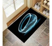 Paillassons pour entrée 90x150 cm Tapis de Porte Tourbillon Courbes Interieur et Extérieur Tapis Spirale Lumière Et D'Ombre Antidérapant Absorbant, Facile à Nettoyer pour Couloir Chambre Cuisine, Noir