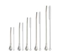 Paille avec cuillère - Mate Bombilla | Paille à cuillère filtrée | Mélangeur de paille | Pailles en acier inoxydable avec cuillère filtrante | Thé en vrac et mélangeur | Pailles à thé avec brosse de