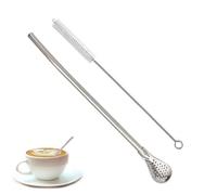 Paille Cuillère Filtrée - Bombilla multifonction en acier inoxydable - Outil de boisson sûr | Café Thé Soupe Tamis Feuilles Lâches Mélangeur Réutilisable Durable Respectueux de l'environnement Cuisine