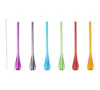 Mastrad - Paille cuillère F00956 - Réutilisable pour cocktails, milkshakes, smoothies - 6 couleurs