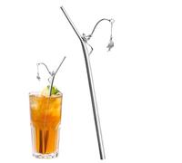 Paille de pêche, pailles réutilisables en acier inoxydable, accessoire de boisson au design original sur le thème de la pêche, pour les voyages, les activités de plein air (1pc)