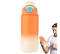 Paille de tasse isolée, bouteille d'eau isolée en acier inoxydable - Tasse d'eau de sport avec couvercle à ouverture pop-up pour hommes | Tasse de sport mignonne de grande capacité avec poignée pour é