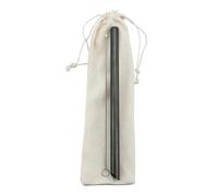 Paille En Acier Inoxydable Ensemble de pailles réutilisables en métal 12 mm large, acier inoxydable 304 avec brosse nettoyage(Black Set)