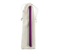 Paille En Acier Inoxydable Ensemble de pailles réutilisables en métal 12 mm large, acier inoxydable 304 avec brosse nettoyage(Purple Set)