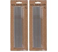 Paille en métal avec brosse de ramonage (Lot de 2)