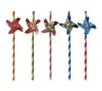 PAPSTAR Paille en papier 'Moulin à vent', 200 mm, coloré