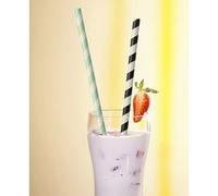 Paille en papier 'Stripes', 200 mm, assorti