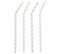 Paille en papier 'Stripes', couleurs assorties