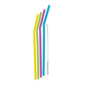 Paille en Silicone Colorée x4