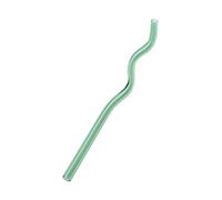 Paille En Verre Lot de 5 pailles en verre réutilisables colorées et transparentes for smoothies, milkshakes, thé, jus Pour Le Café Et Les Cocktails(Light green)