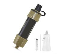 Paille filtrante pour extérieur, idéale pour le camping et la randonnée, filtre l'eau efficacement, design léger avec tube d'extension (vert armée)