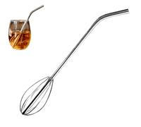 Paille Fouet à Boire Réutilisable,Métal Résistant à la Chaleur Longue Durée Lisse pour Mélange | Pailles Réutilisables pour Battre et Boire,pour Poudre Crème Shakes Cacao Lait et Glaçons