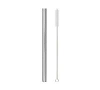 Paille Inox 2pcs Reusable Drinking Straw Stainless Steel Straw 12mm Wide Metal Straws Set Milkshake Bubble Tea Straw(Silver Straight)