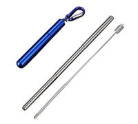 Paille rétractable portable en acier inoxydable équipée d'un embout en silicone et d'une brosse de nettoyage pour boire en toute sécurité et pour un entretien facile pendant les voyages ou