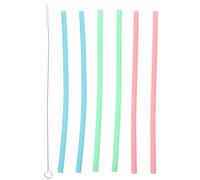 Paille Réutilisable en Silicone pour Gobelet, Boisson | Embout Lisse et Rond, Paroi Intérieure Douce, Brosse de Nettoyage Incluse, Usage Maison et Bureau
