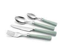 PRADEL ESSENTIEL Ménagère 24 couverts 6 pers – Acier inox 18/0, finition standard – Vert d'eau