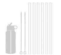 Pailles de rechange en plastique réutilisables compatibles avec les bouteilles d'eau Hydro Flask de 532 à 1,8 l et d'autres marques avec 2 brosses à paille, pailles transparentes non toxiques