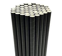 Pailles de thé à bulles, Pailles en Papier Carton à boire Jetable 12mm Large Paille Biodégradable pour Boba Bubble Tea Smoothies Milk-shake, Anniversaire Mariage Articles de Fête, 50Pièces Noir