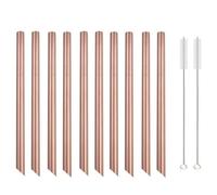 Pailles en Acier Inoxydable 10Pcs 12 * 215mm Colorful 304 Stainless Steel Drinking Straws Set Reusable Metal Straw(Color3)