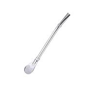 Pailles en Acier Inoxydable Pailles à boire multicolores réutilisables en acier inoxydable 304, lavable, cuillère Yerba Mate, paille filtrante(Silver 1PCS)