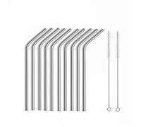 Pailles en Acier Inoxydable Paquet de 10 pailles métalliques réutilisables 5 pouces paille courte for boire des Cocktails en acier inoxydable 304(160mm Bent)
