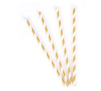 Pailles en carton chevron doré x10 - SKYLANTERN