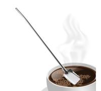 Pailles en métal, cuillère à paille en métal, cuillère mélangeuse en acier inoxydable, paille à café réutilisable en métal, mélangeur innovant 2 en 1 pour barbecues de terrasse, cocktails