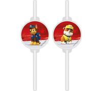 Pailles en papier avec médaillon Paw Patrol - lot de 4 pour les petits héros Parfaites pour les fêtes et les rencontres, elles ajouteront de l'amusement à n'importe quelle boisson