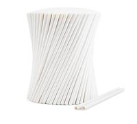Pailles en Papier Biodégradables 20cm et 8mm - Couleur Blanche - Lot de 250 à 5000 - Pailles Jetables Longues pour Boissons Froides, Cocktails, Milkshakes, Smoothies (500, Blanc Uni, 20cm x 6mm)