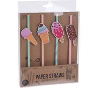 Pailles en papier jetables créatives en kraft alimentaire pour jus, lait, thé - pack de 20