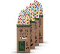 Pailles en papier "multicolore" - 50 pcs. Set de 10 ( 500 pailles )