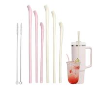Pailles en silicone réutilisables | Outil de boisson | Pailles à café avec 2 brosses de nettoyage | pour eau, café, milkshake, jus, voyage, plage, restaurant, bar