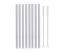 Pailles en Verre Ensemble de pailles en verre réutilisables Pailles à boire multicolores for cocktails, smoothies, milkshakes(8pcs Grey Straight)
