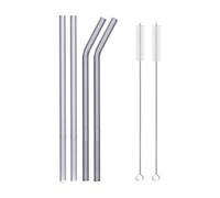 Pailles en Verre Ensemble de pailles en verre réutilisables Pailles à boire multicolores for cocktails, smoothies, milkshakes(4pcs Grey Mixed)