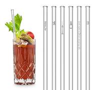 Pailles en verre HALM - Édition Berlin avec gravure - 6 pièces droites 23 cm - Souvenirs de Berlin - Articles cadeaux - Pailles à boire réutilisables en verre - avec brosse de nettoyage sans plastique