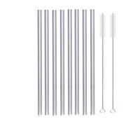 Pailles en Verre Pailles en verre réutilisables colorées de 20 cm for cocktail, smoothie, milkshake, vaisselle(8pcs Grey Straight)