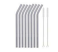 Pailles en Verre Pailles en verre réutilisables colorées de 20 cm for cocktail, smoothie, milkshake, vaisselle(8pcs Grey Bent)