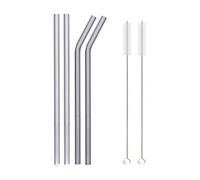 Pailles en Verre Pailles en verre réutilisables colorées de 20 cm for cocktail, smoothie, milkshake, vaisselle(4pcs Grey Mixed)