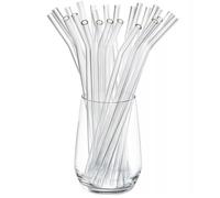 Pailles en verre transparent Future 23 cm courbée (25 pièces)