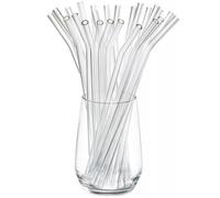 Pailles en verre transparent Future 23 cm courbée (25 pièces) Gefu