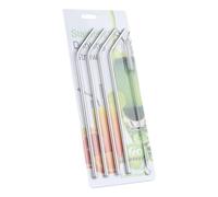 Pailles Inoxydables Set,Pailles Métalliques Réutilisables avec Brosses de Nettoyage pour Milkshakes - Accessoire Pour Fête Maison Plage Pêche Pique-Nique | Pour Sorties et Loisirs en