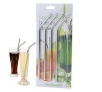 Pailles Inoxydables Set - Pailles Métalliques Réutilisables Pour Boissons Avec Brosse De Nettoyage - Accessoire Fête Lavable Lave-vaisselle pour Pique-nique Plage Camping BBQ Maison Vacances