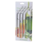 Pailles Inoxydables Set,Pailles Métalliques Réutilisables Pour Boissons Avec Brosse De Nettoyage - Accessoire Fête Lavable Lave-vaisselle pour Pique-nique Plage Camping BBQ Maison Vacances