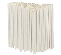 Pailles jetables en papier blanc, durables et compostables - 19,7 x 0,6 cm, 250 pièces