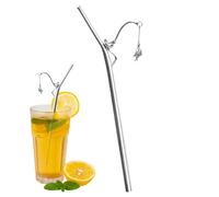 Pailles Métalliques Réutilisables - Kit Portable De Conception De Pêche, Tubes À Boissons En Acier Inoxydable, Pailles De Voyage, Accessoire De Sirote Écologique, Ensemble De Brosses De Nettoyage, Étu